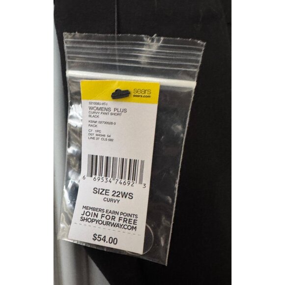 Simply Emma Womens Plus Curvy Black Pants Size 22WS Polyester Blend NWT - Picture 3 of 4